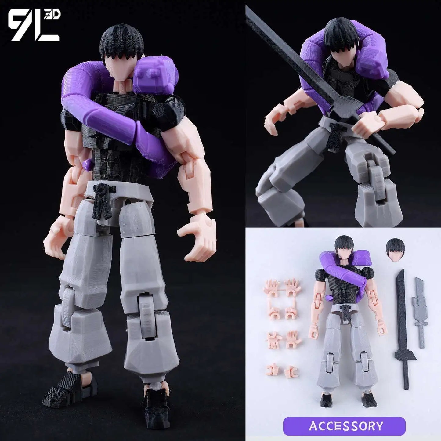 9L3D Printed Anime Characters Lucky Dummy 13 Action Figures Deadpool Wolverine Multi-Jointed Movable Shapeshift Mannequin Toys