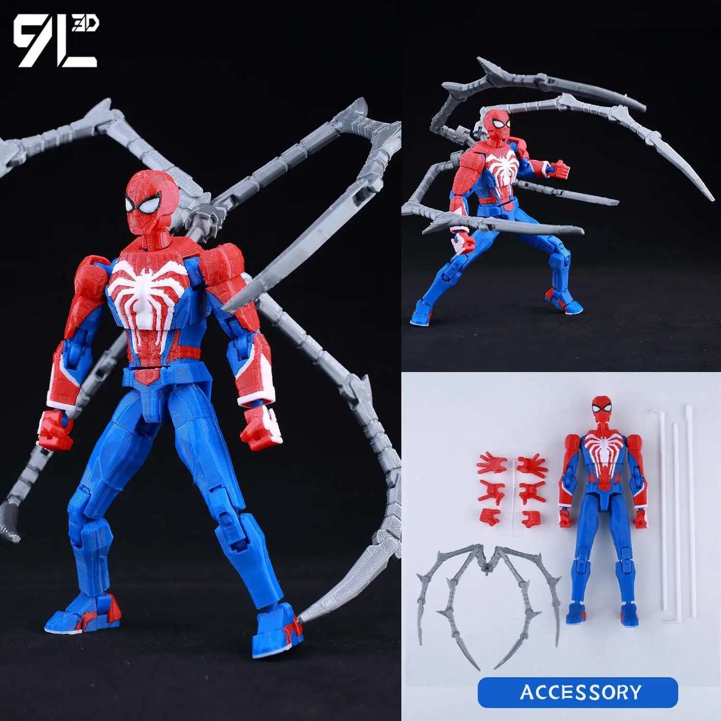 9L3D Printed Anime Characters Lucky Dummy 13 Action Figures Deadpool Wolverine Multi-Jointed Movable Shapeshift Mannequin Toys