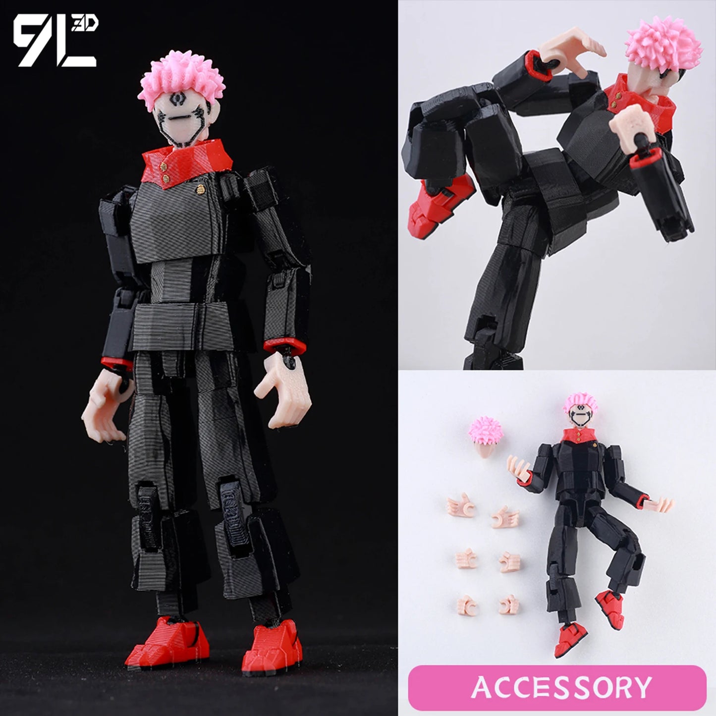 9L3D Printed Anime Characters Lucky Dummy 13 Action Figures Deadpool Wolverine Multi-Jointed Movable Shapeshift Mannequin Toys