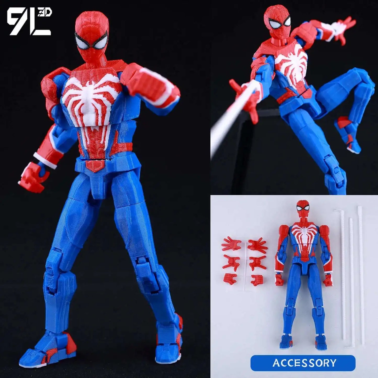 9L3D Printed Anime Characters Lucky Dummy 13 Action Figures Deadpool Wolverine Multi-Jointed Movable Shapeshift Mannequin Toys