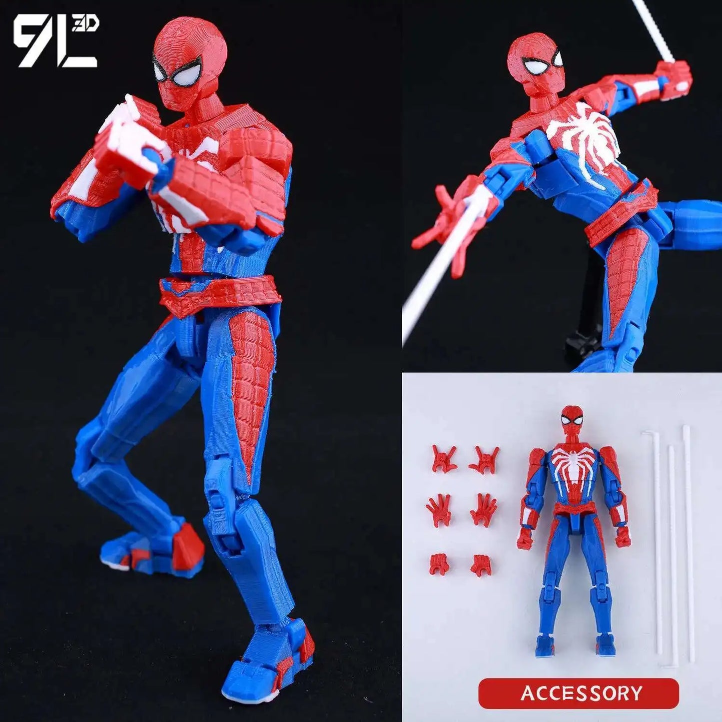 9L3D Printed Anime Characters Lucky Dummy 13 Action Figures Deadpool Wolverine Multi-Jointed Movable Shapeshift Mannequin Toys
