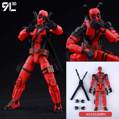 9L3D Printed Anime Characters Lucky Dummy 13 Action Figures Deadpool Wolverine Multi-Jointed Movable Shapeshift Mannequin Toys